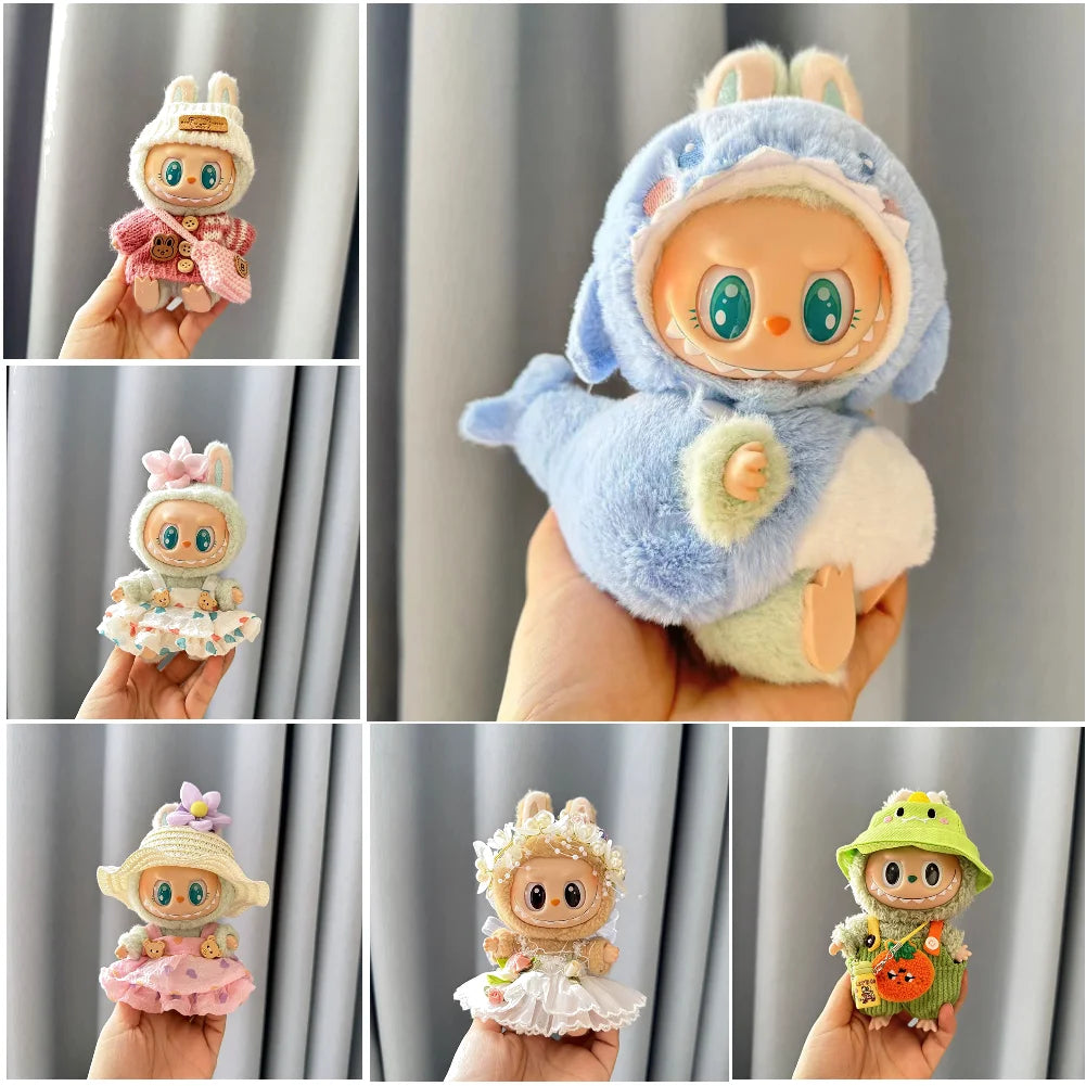 Mini Plush Doll'S Clothes Outfit Accessories for Korea Kpop Exo Labubu V1 V2 Idol Dolls Goose Dinosaur Macaron Clothing Gifts