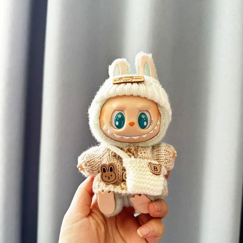 Mini Plush Doll'S Clothes Outfit Accessories for Korea Kpop Exo Labubu V1 V2 Idol Dolls Goose Dinosaur Macaron Clothing Gifts