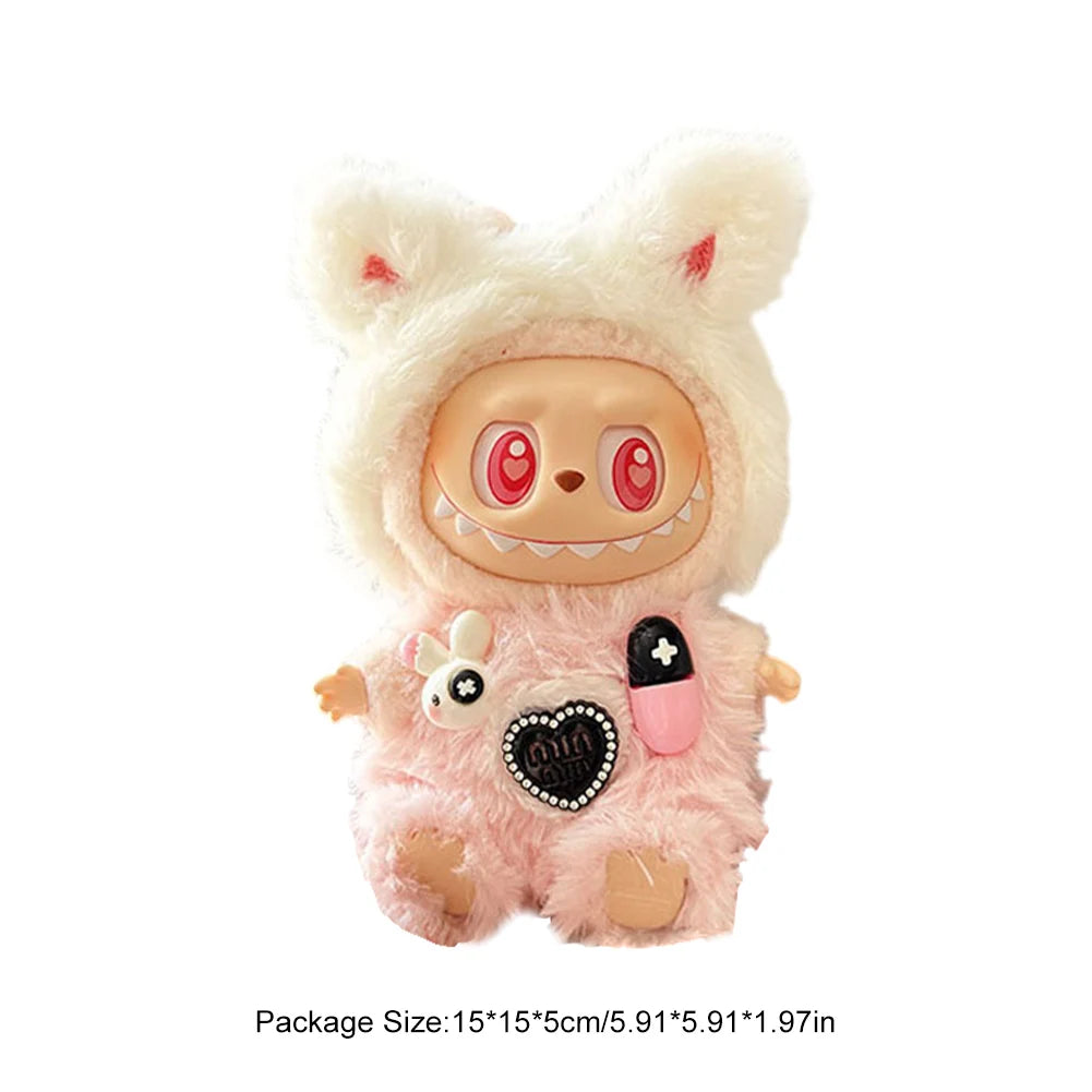 Mini Plush Doll'S Clothes Outfit Accessories for Korea Kpop Exo Labubu V1 V2 Idol Dolls Goose Dinosaur Macaron Clothing Gifts