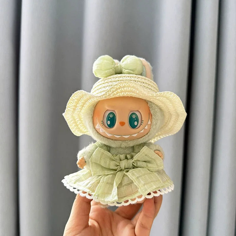 Mini Plush Doll'S Clothes Outfit Accessories for Korea Kpop Exo Labubu V1 V2 Idol Dolls Goose Dinosaur Macaron Clothing Gifts