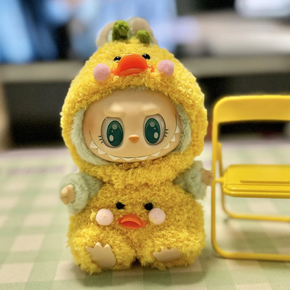 Mini Plush Doll'S Clothes Outfit Accessories for Korea Kpop Exo Labubu V1 V2 Idol Dolls Goose Dinosaur Macaron Clothing Gifts