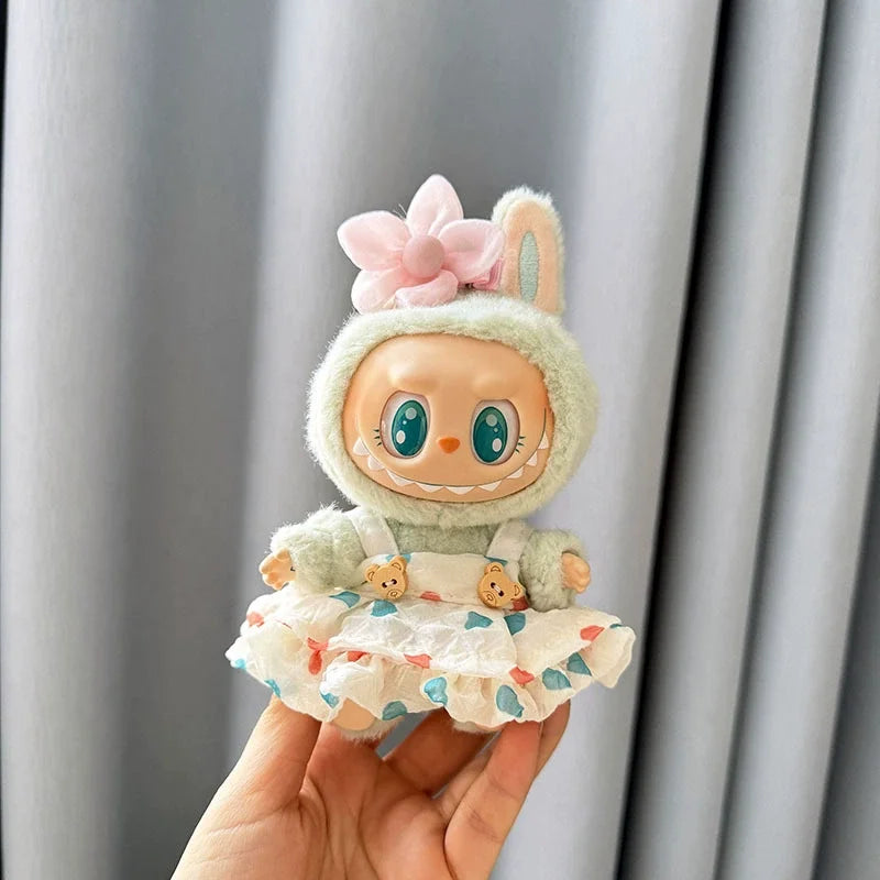 Mini Plush Doll'S Clothes Outfit Accessories for Korea Kpop Exo Labubu V1 V2 Idol Dolls Goose Dinosaur Macaron Clothing Gifts