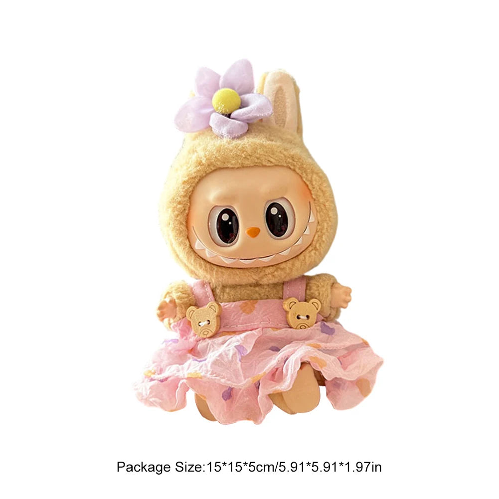 Mini Plush Doll'S Clothes Outfit Accessories for Korea Kpop Exo Labubu V1 V2 Idol Dolls Goose Dinosaur Macaron Clothing Gifts