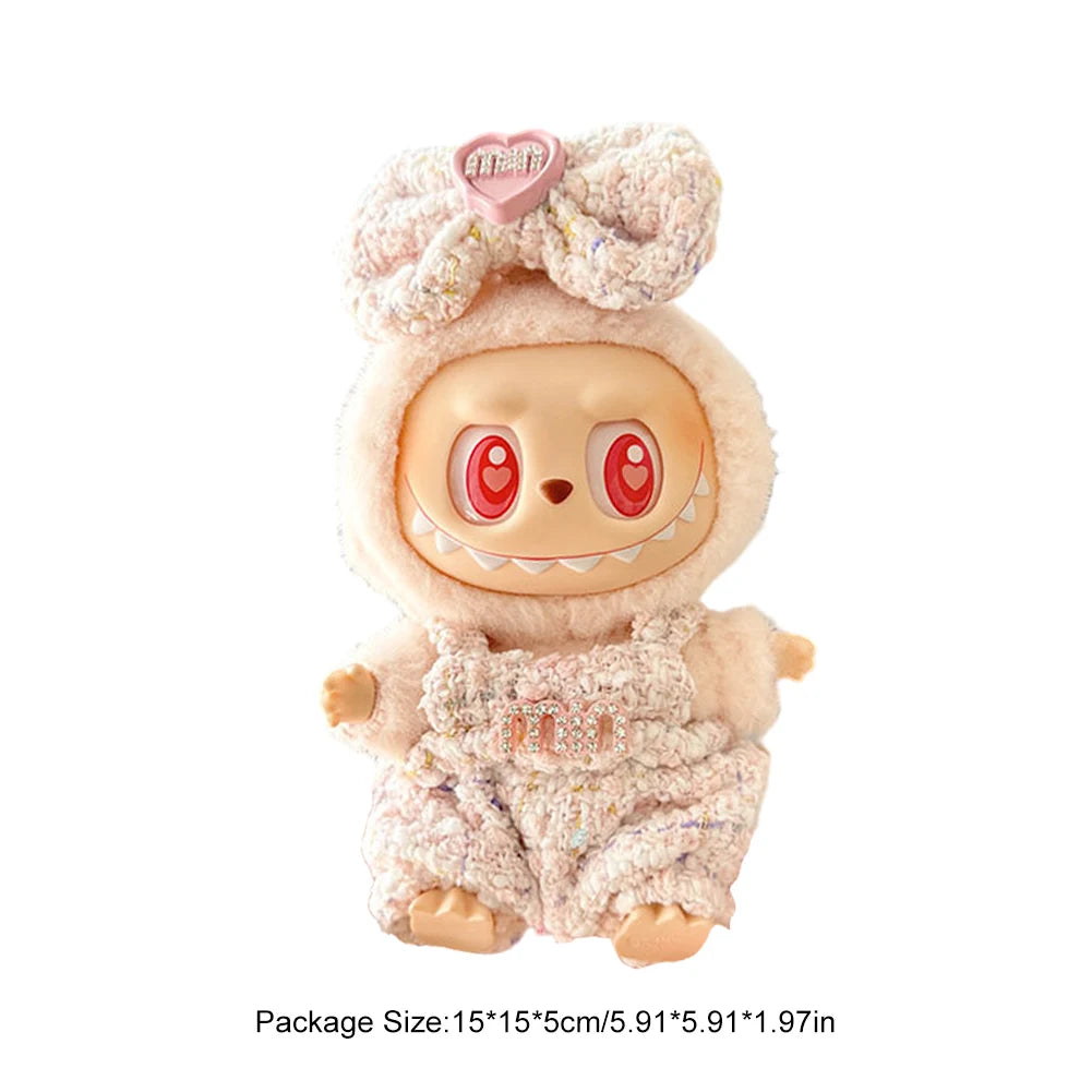 Mini Plush Doll'S Clothes Outfit Accessories for Korea Kpop Exo Labubu V1 V2 Idol Dolls Goose Dinosaur Macaron Clothing Gifts