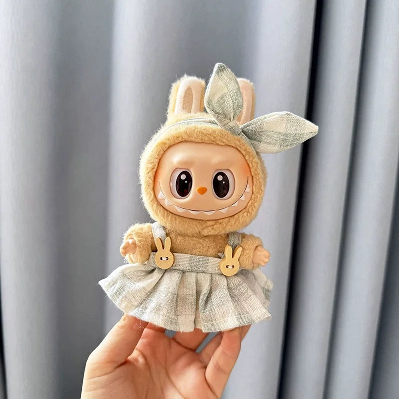Mini Plush Doll'S Clothes Outfit Accessories for Korea Kpop Exo Labubu V1 V2 Idol Dolls Goose Dinosaur Macaron Clothing Gifts
