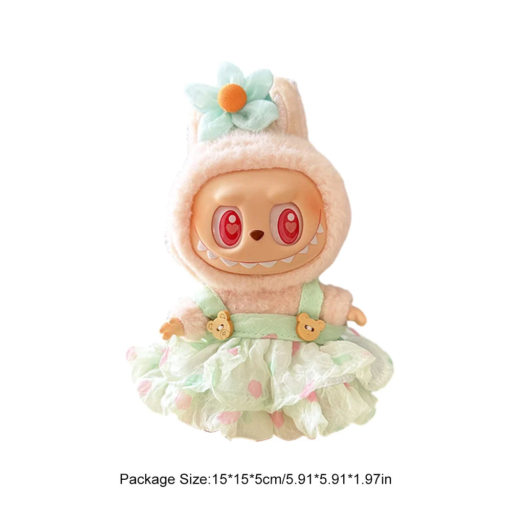 Mini Plush Doll'S Clothes Outfit Accessories for Korea Kpop Exo Labubu V1 V2 Idol Dolls Goose Dinosaur Macaron Clothing Gifts
