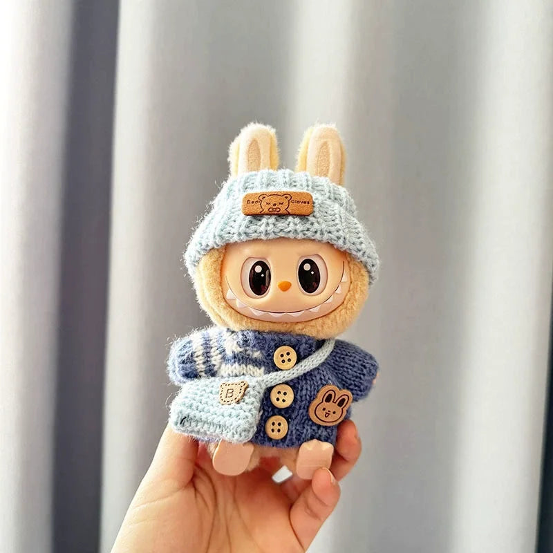 Mini Plush Doll'S Clothes Outfit Accessories for Korea Kpop Exo Labubu V1 V2 Idol Dolls Goose Dinosaur Macaron Clothing Gifts