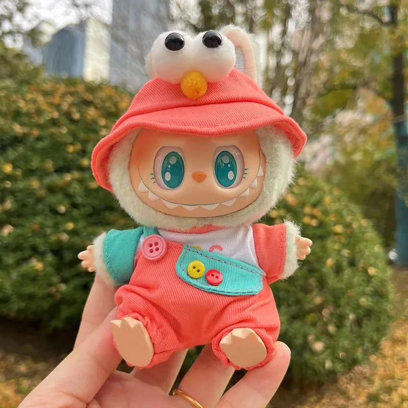 Mini Plush Doll'S Clothes Outfit Accessories for Korea Kpop Exo Labubu V1 V2 Idol Dolls Goose Dinosaur Macaron Clothing Gifts