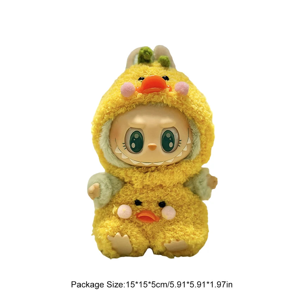 Mini Plush Doll'S Clothes Outfit Accessories for Korea Kpop Exo Labubu V1 V2 Idol Dolls Goose Dinosaur Macaron Clothing Gifts