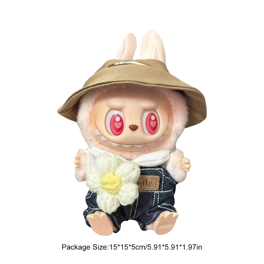 Mini Plush Doll'S Clothes Outfit Accessories for Korea Kpop Exo Labubu V1 V2 Idol Dolls Goose Dinosaur Macaron Clothing Gifts