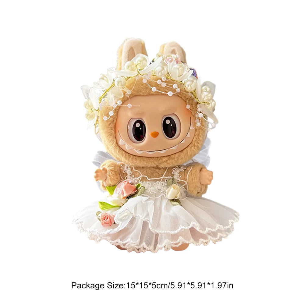 Mini Plush Doll'S Clothes Outfit Accessories for Korea Kpop Exo Labubu V1 V2 Idol Dolls Goose Dinosaur Macaron Clothing Gifts