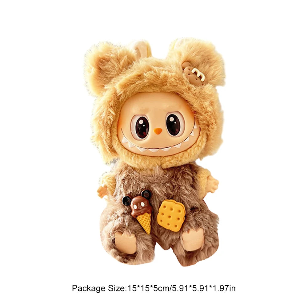 Mini Plush Doll'S Clothes Outfit Accessories for Korea Kpop Exo Labubu V1 V2 Idol Dolls Goose Dinosaur Macaron Clothing Gifts