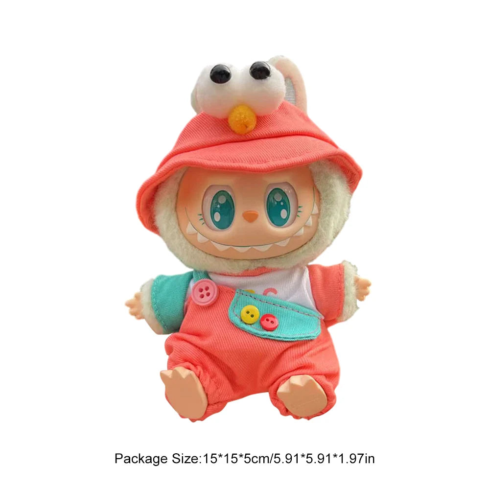 Mini Plush Doll'S Clothes Outfit Accessories for Korea Kpop Exo Labubu V1 V2 Idol Dolls Goose Dinosaur Macaron Clothing Gifts