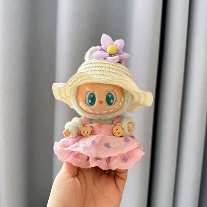 Mini Plush Doll'S Clothes Outfit Accessories for Korea Kpop Exo Labubu V1 V2 Idol Dolls Goose Dinosaur Macaron Clothing Gifts