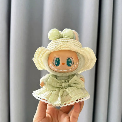 Mini Plush Doll'S Clothes Outfit Accessories for Korea Kpop Exo Labubu V1 V2 Idol Dolls Goose Dinosaur Macaron Clothing Gifts