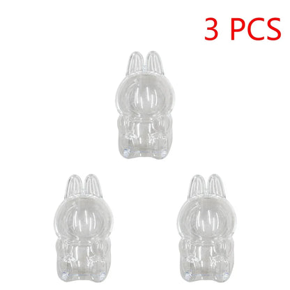 Labubutransparent Macaron Doll Case for Popmart Bubble Mart Elf Dustproof Cover Christmas New Year Gift Storage Box Accessories