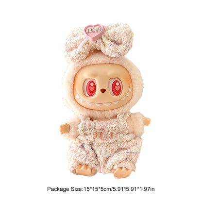 Mini Plush Doll'S Clothes Outfit Accessories for Korea Kpop Exo Labubu V1 V2 Idol Dolls Goose Dinosaur Macaron Clothing Gifts