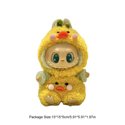 Mini Plush Doll'S Clothes Outfit Accessories for Korea Kpop Exo Labubu V1 V2 Idol Dolls Goose Dinosaur Macaron Clothing Gifts